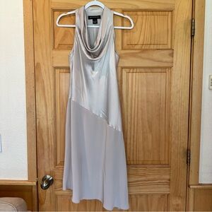Jones New York Asymmetrical Cream Cowl Neck Dress